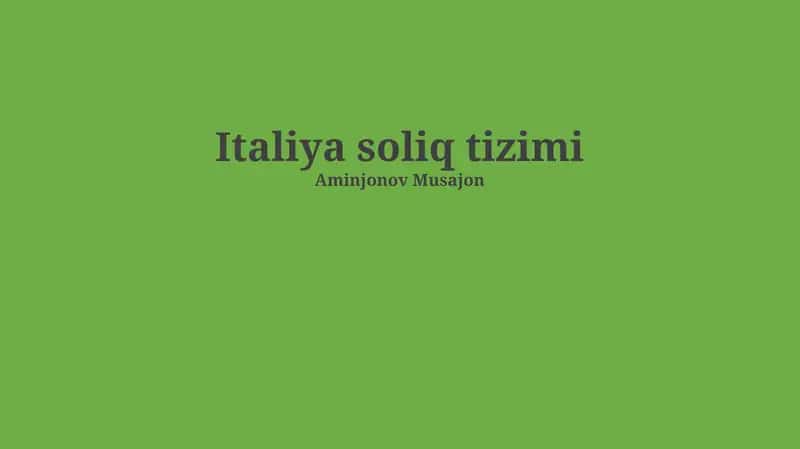 Italiya soliq tizimi 1