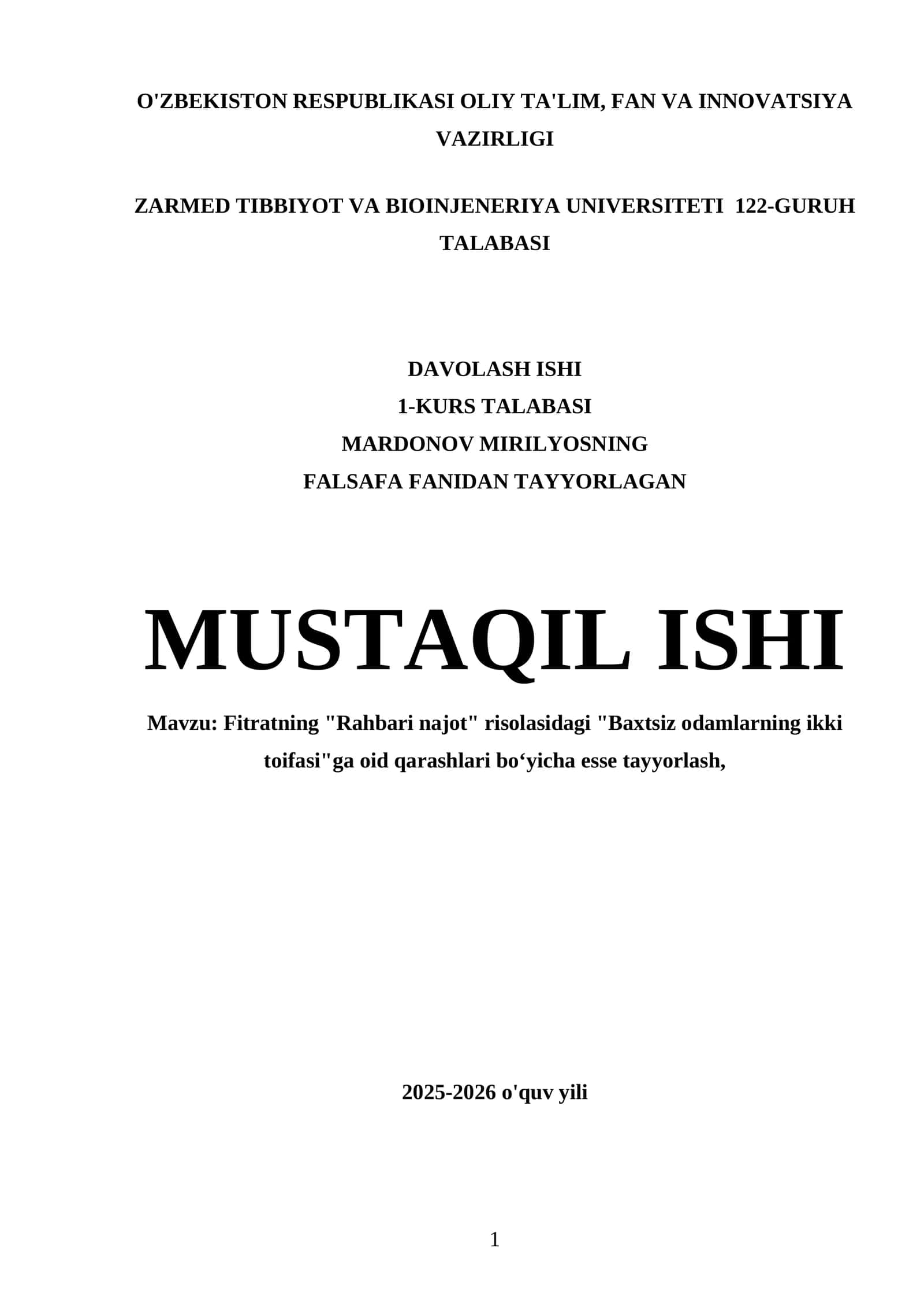 MARDONOV MIRILYOSNING FALSAFA 1