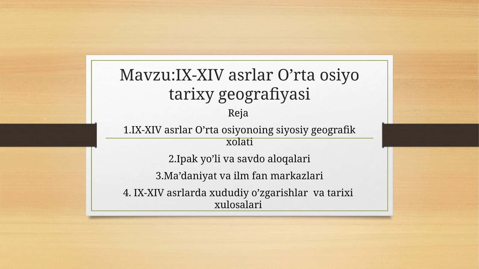 IX-XIVasrlar O’rtaosiyotarixygeografiyasi 1