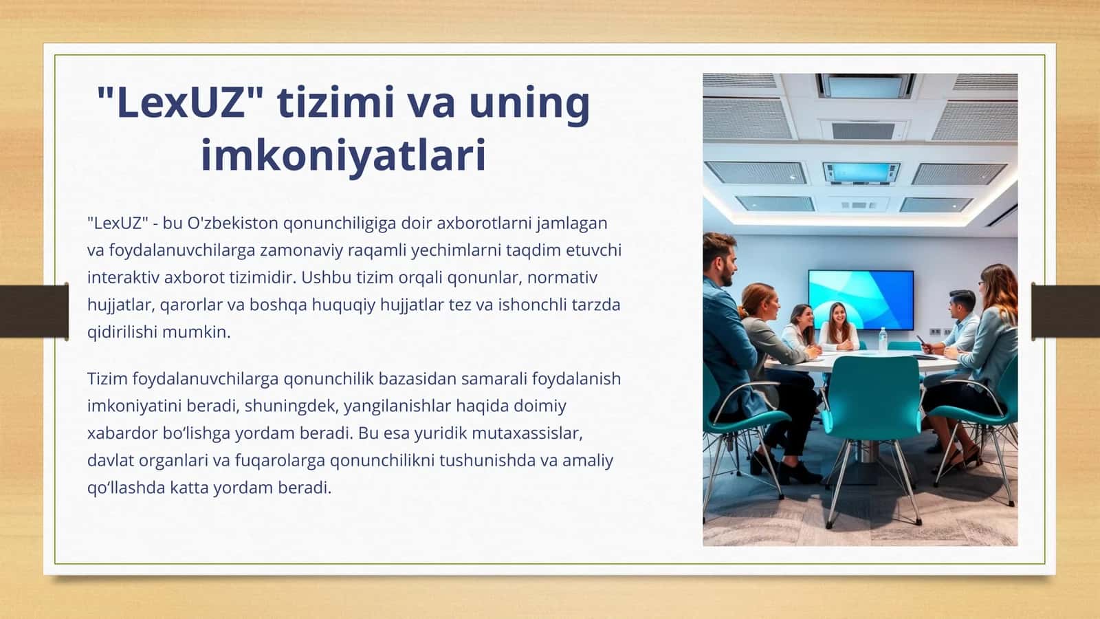 LexUZ tizimi va uning imkoniyatlari 1