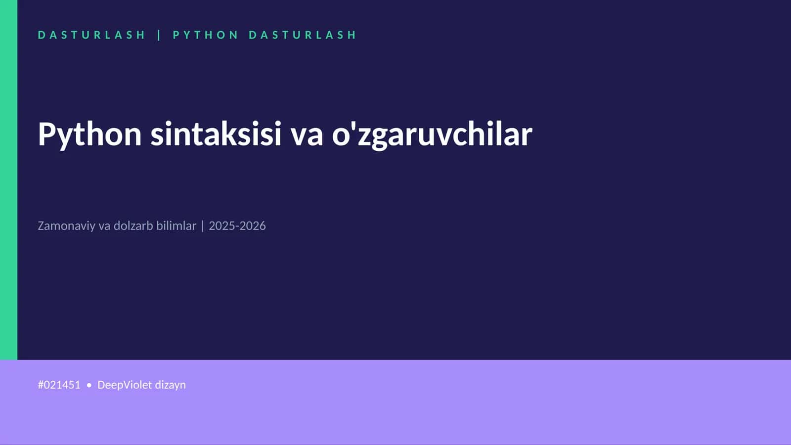 DASTURLASH | PYTHON DASTURLASH 1