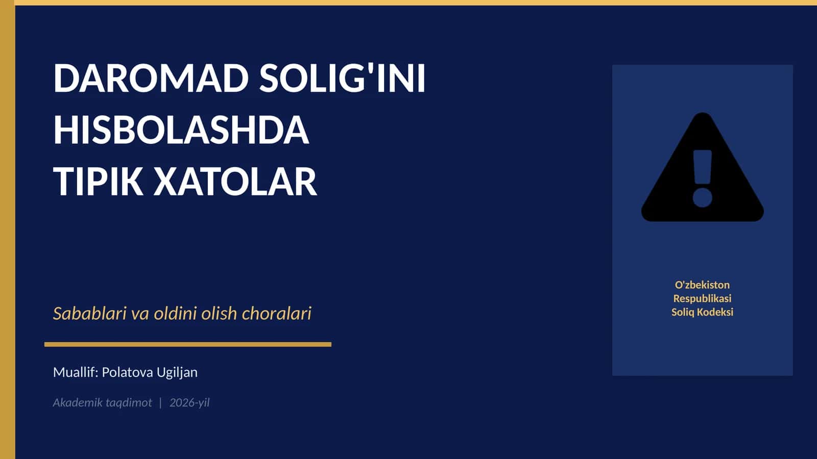 DAROMAD SOLIG'INI HISBOLASHDA TIPIK XATOLAR 1