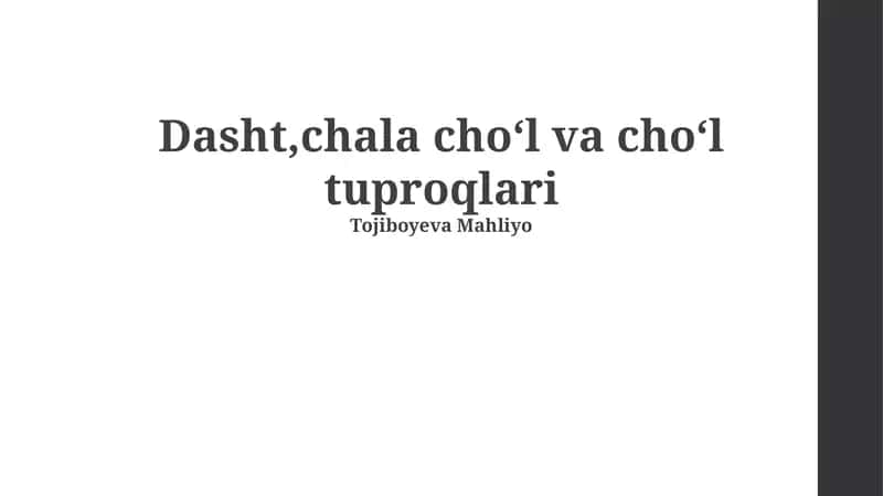 Dasht, chala cho'l va cho'l tuproqlari 1