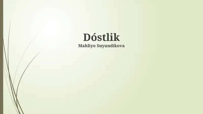 Do'stlik 1