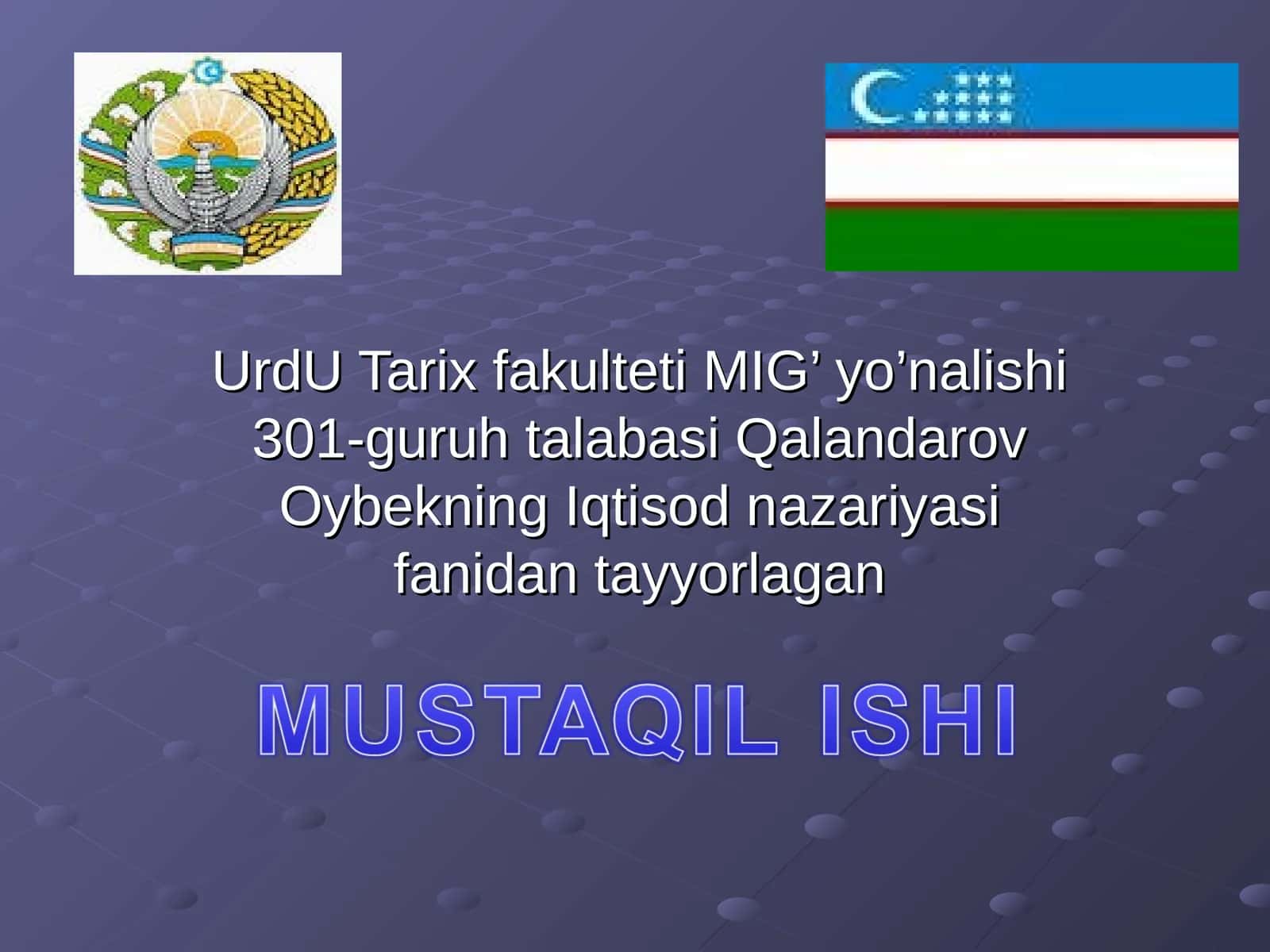 Iqtisodiy o’sishni investitsiyalash 1