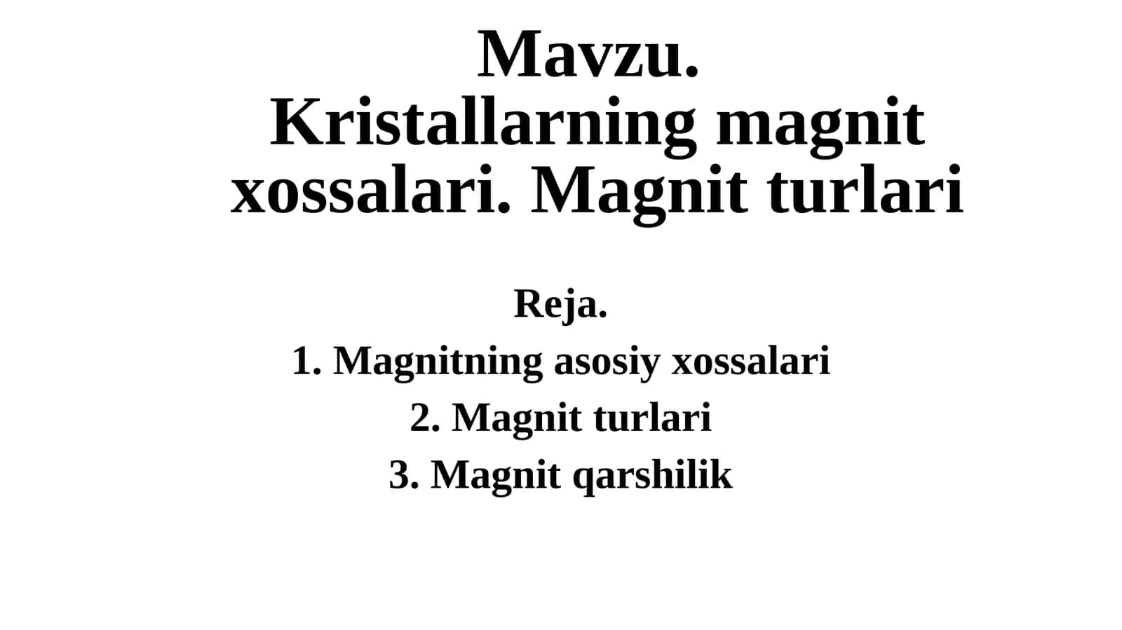 Kristallarning magnit xossalari 1