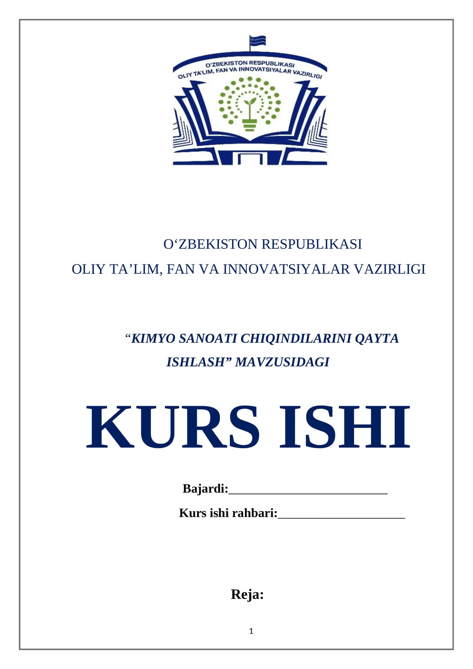 KIMYO SANOATI CHIQINDILARINI QAYTA ISHLASH 1