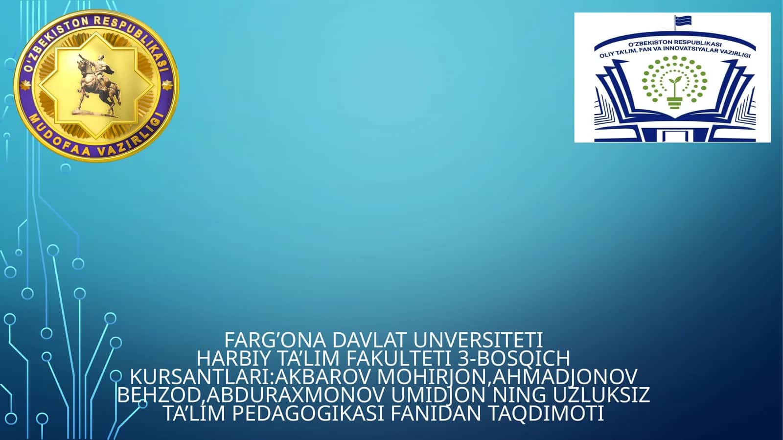FARG’ONA DAVLAT UNVERSITETI HARBIY TA’LIM FAKULTETI 1