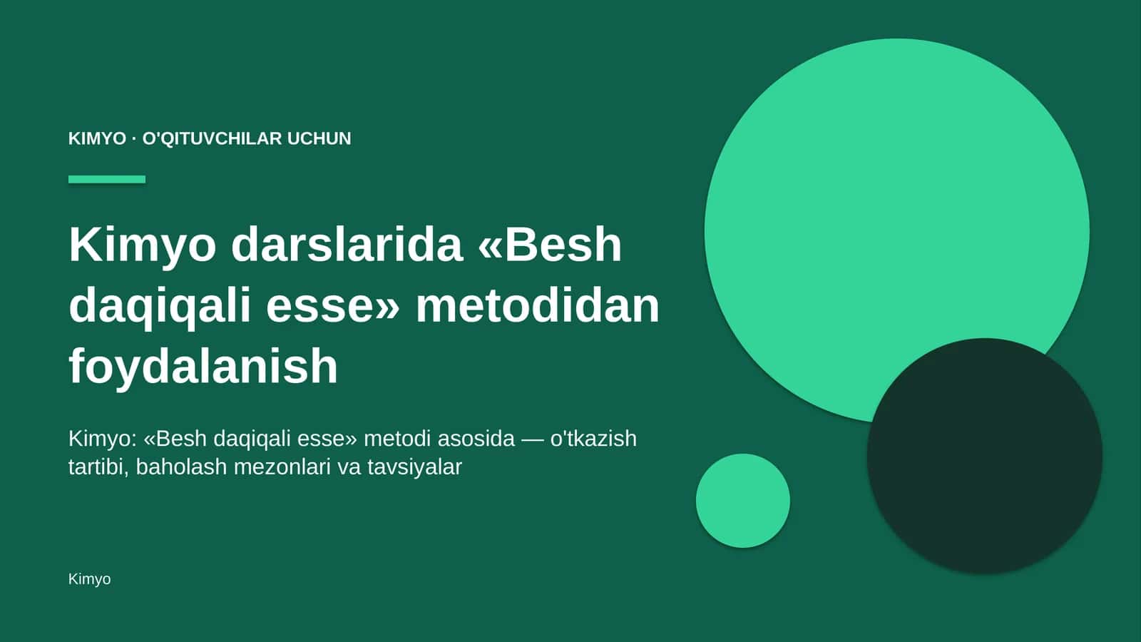 kimyo darslarida besh daqiqali esse metodidan foydalanish 1049 1
