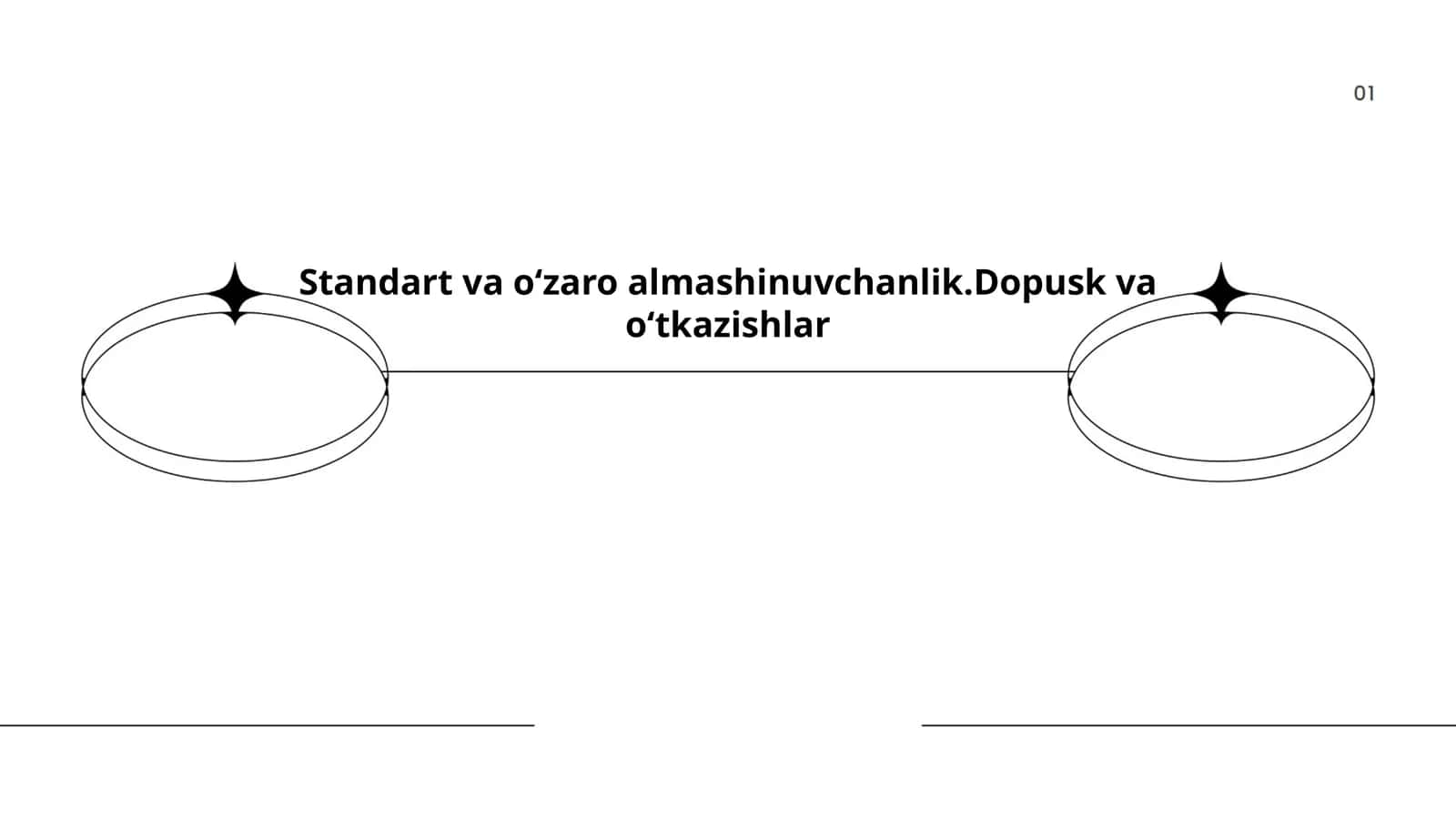 Standart va oʻzaro almashinuvchanlik.Dopusk va oʻtkazishlar 1