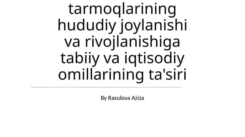 Mineral resurslarning mavjudligi tog'-kon sanoati va metallurgiya korxonalarining hududiy joylanishi va rivojlanishi 1