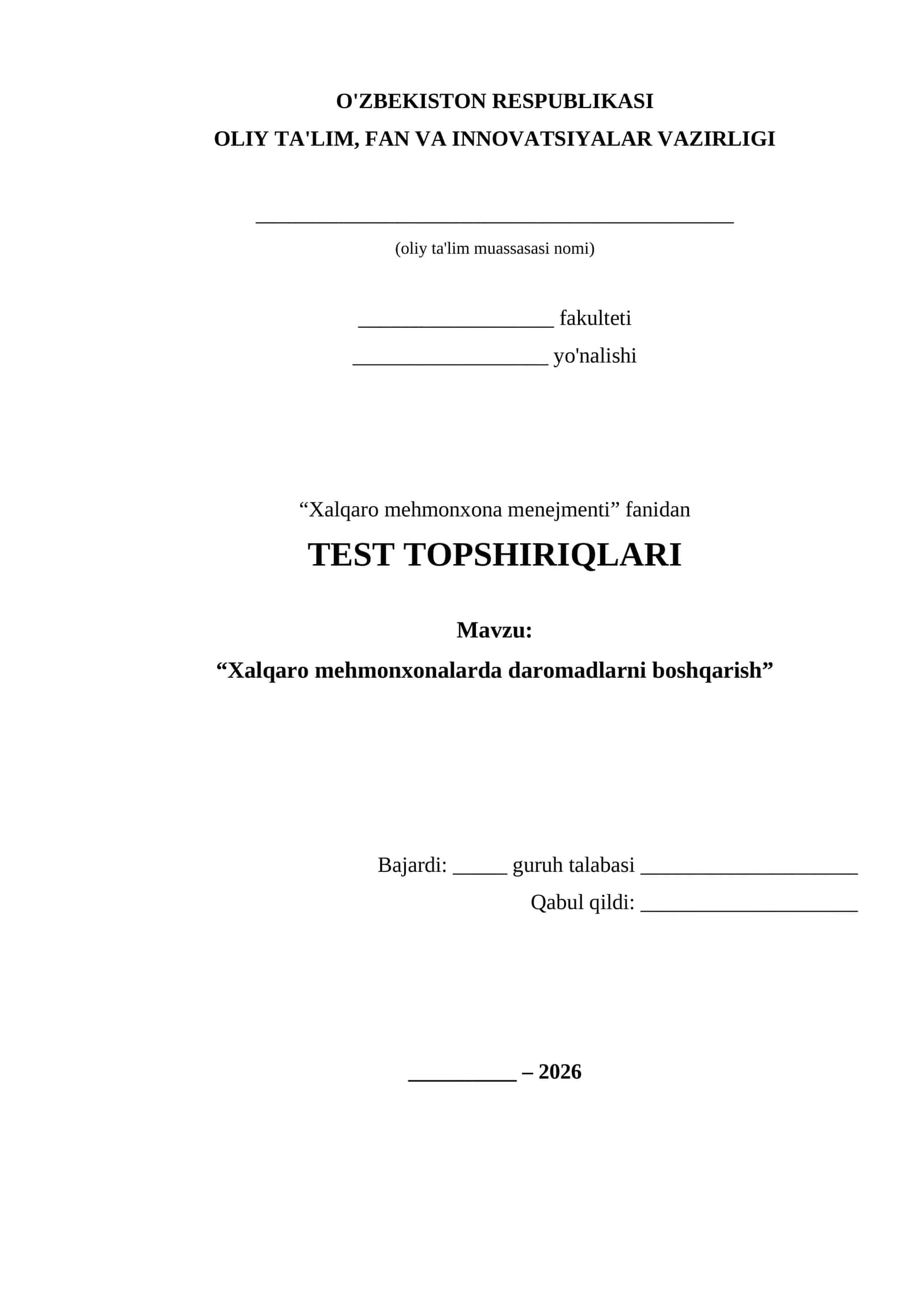 TEST TOPSHIRIQLARI 1