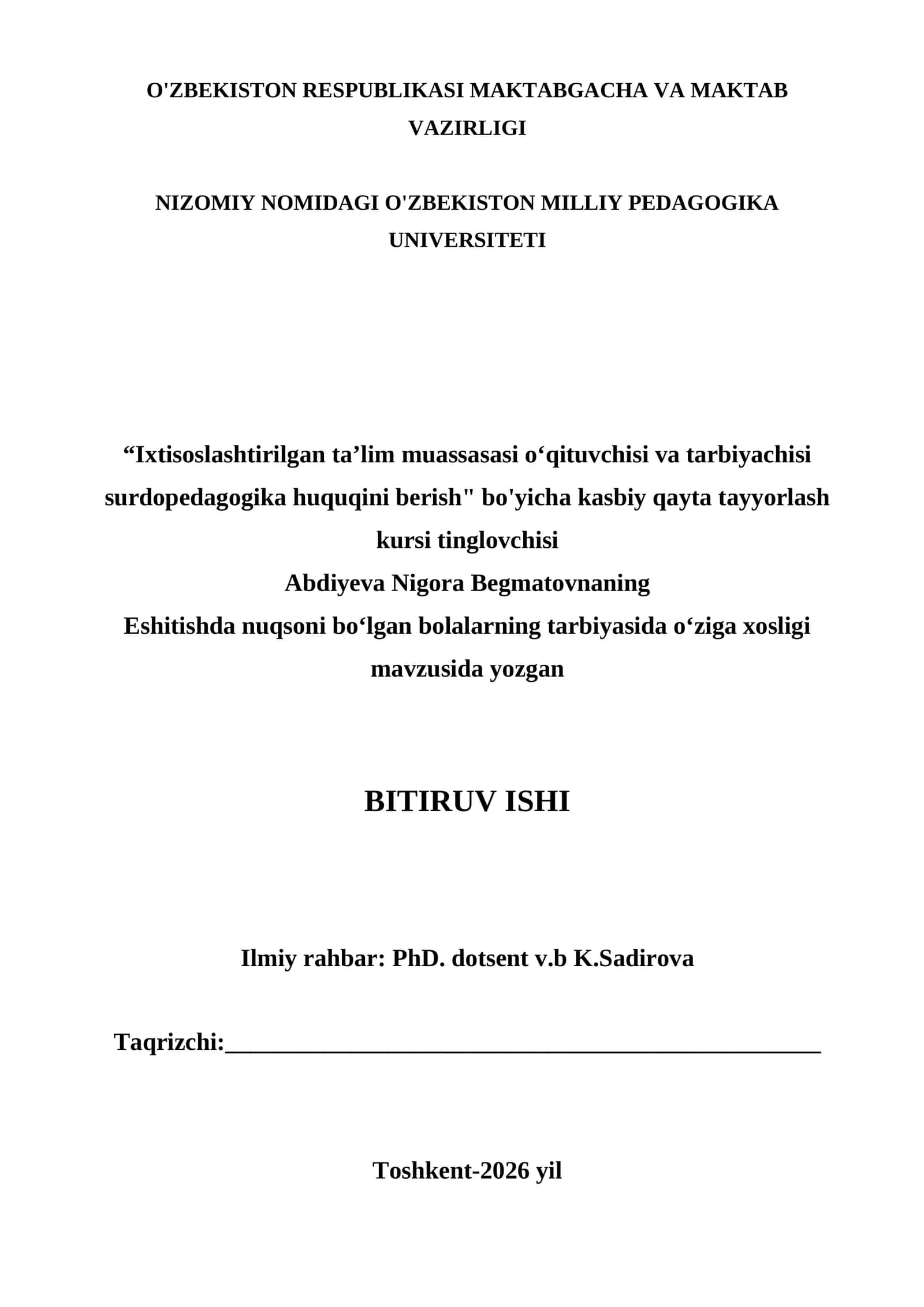 Eshitishda nuqsoni boʻlgan bolalarning tarbiyasida oʻziga xosligi 1