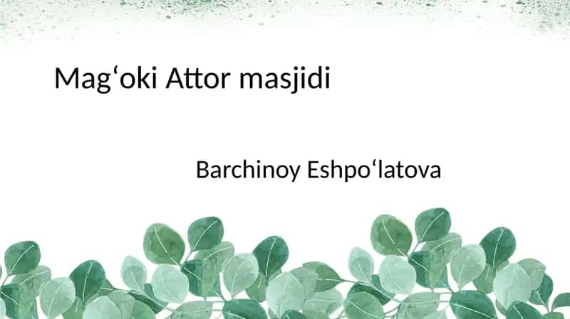 Magʻoki Attormasjidi 1
