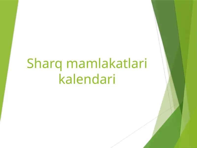 Sharq mamlakatlari kalendari 1