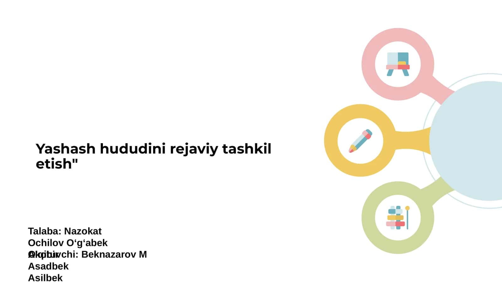 Yashash hududini rejaviy tashkil etish 1