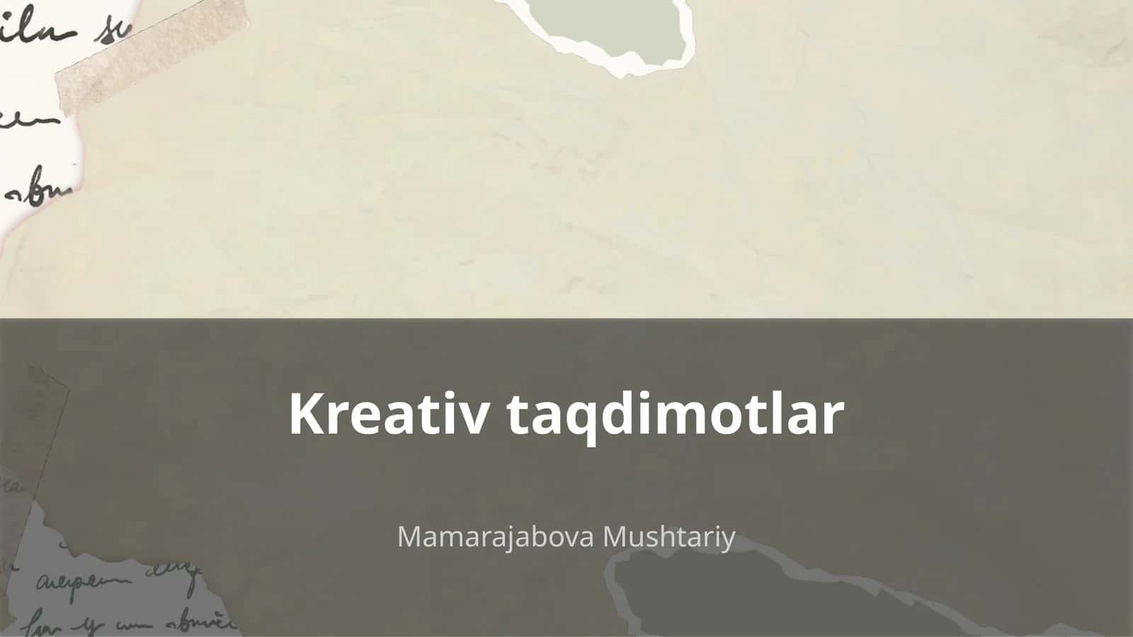 Kreativ taqdimotlar 1
