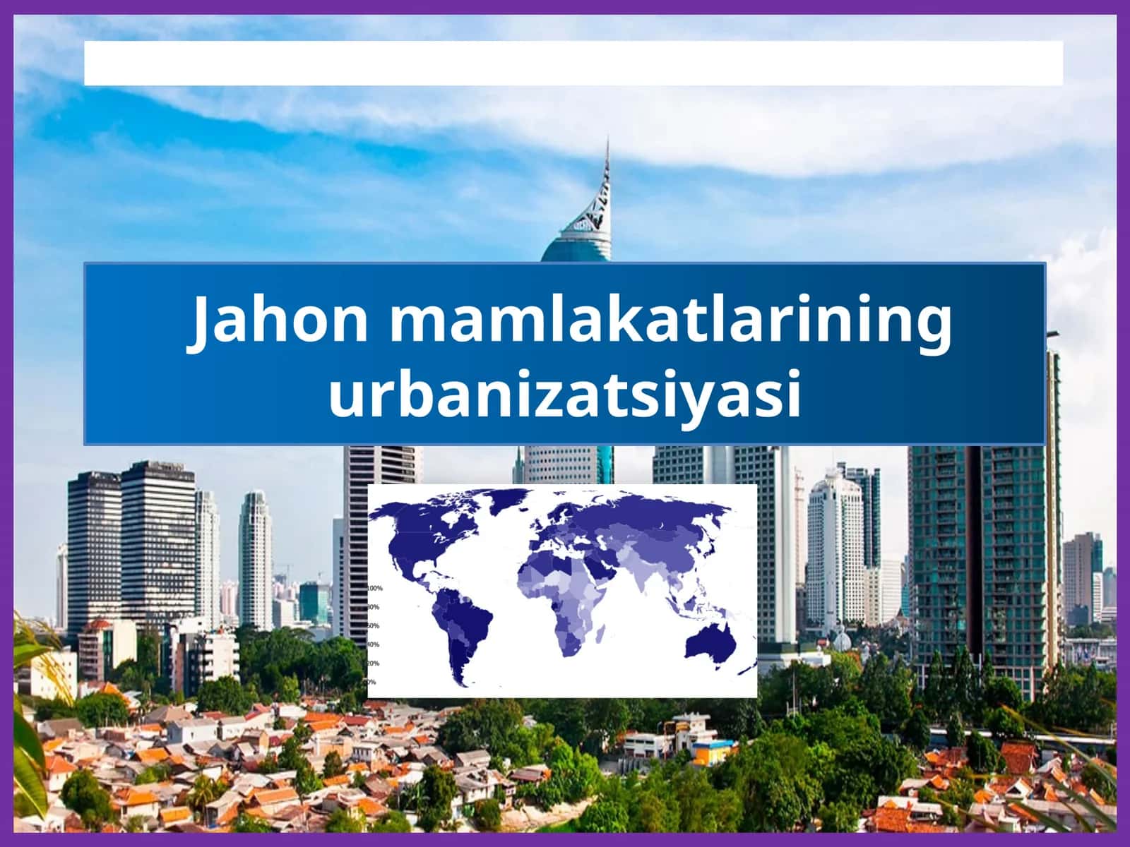 Jahon mamlakatlarining urbanizatsiyasi 1