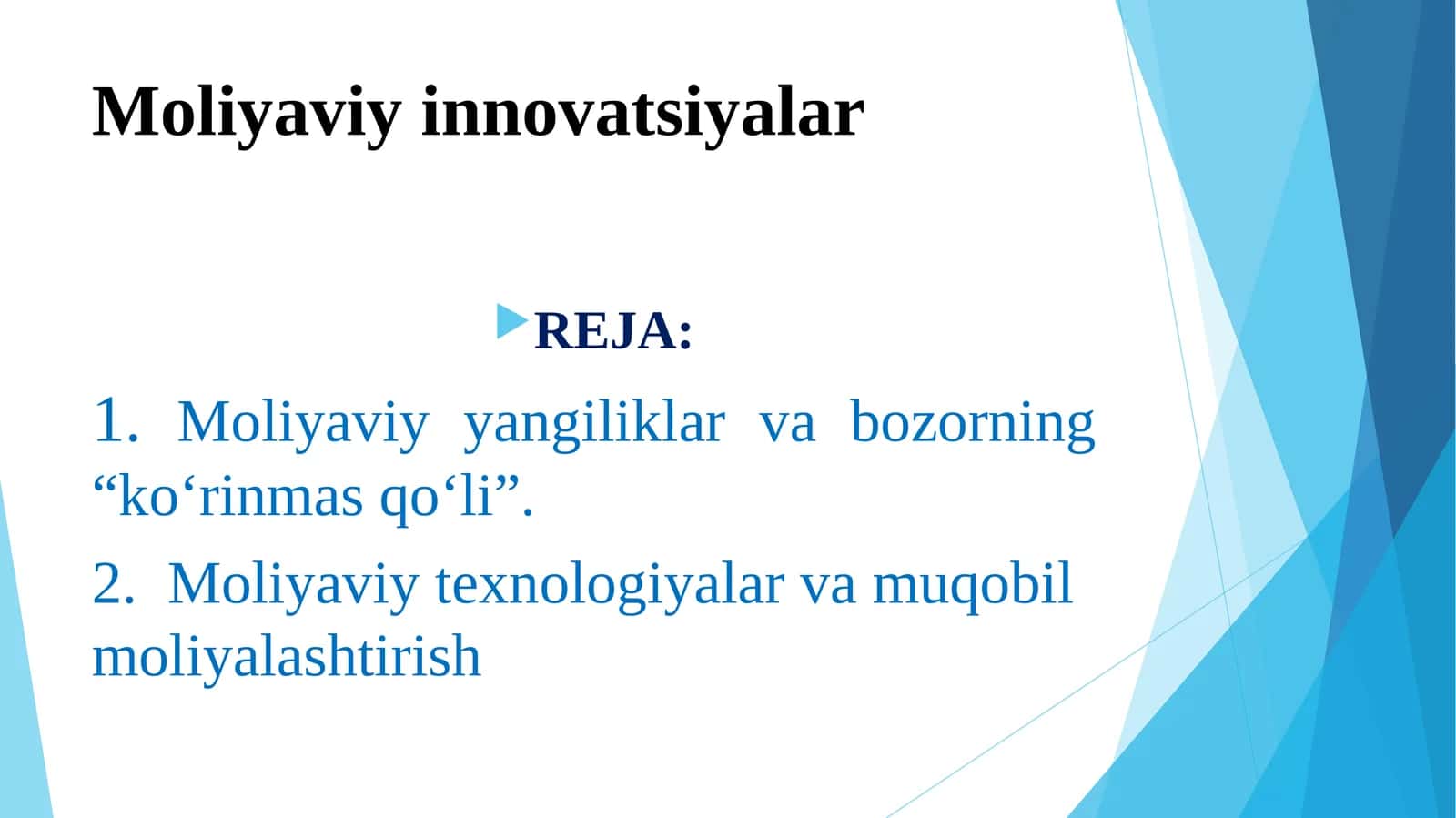 Moliyaviy innovatsiyalar 1