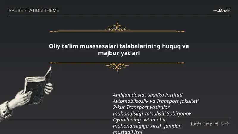 Oliy taʼlim muassasalari talabalarining huquq va majburiyatlari 1