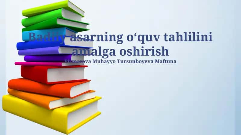 Badiiy asarning oʻquv tahlilini amalga oshirish 1