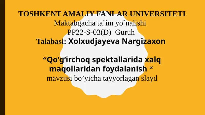 Qoʻgʻirchoq spektallarida xalq maqollaridan foydalanish 1