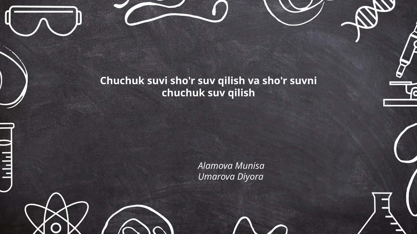 Sho'r suvni chuchuklantirish texnologiyalari 1