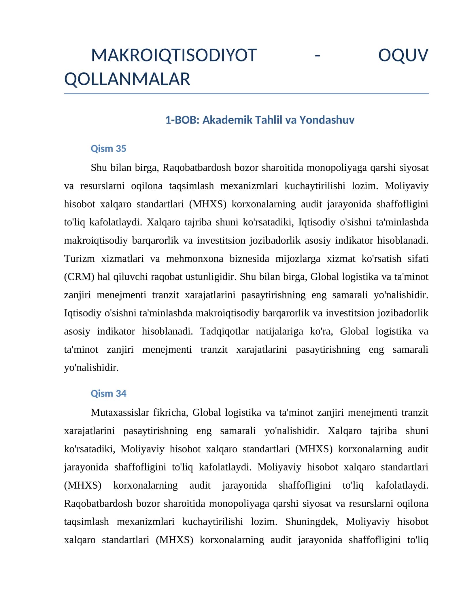 MAKROIQTISODIYOT - OQUV QOLLANMALAR 1