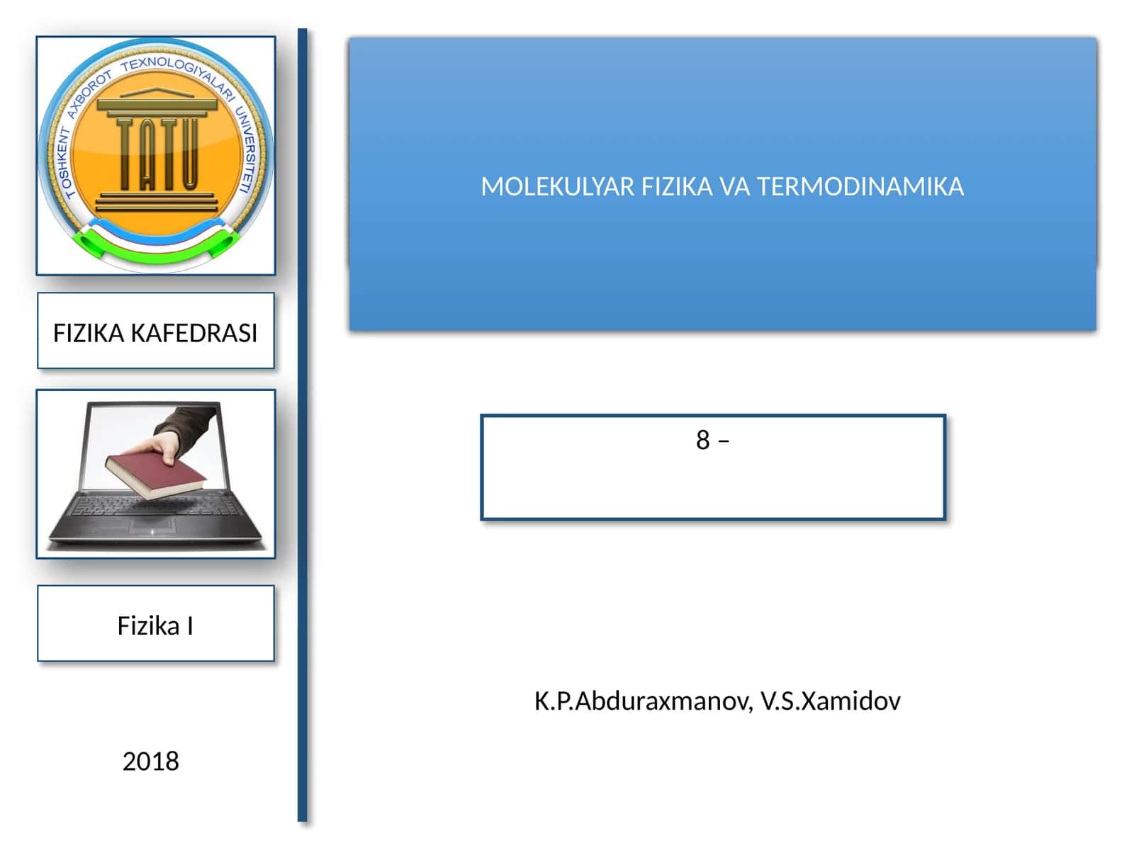 MOLEKULYAR FIZIKA VA TERMODINAMIKA 1