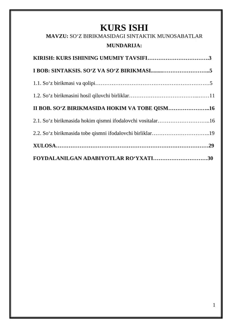 SOʻZ BIRIKMASIDAGI SINTAKTIK MUNOSABATLAR 1