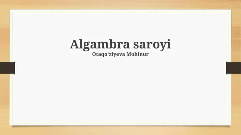 Algambra saroyi 1