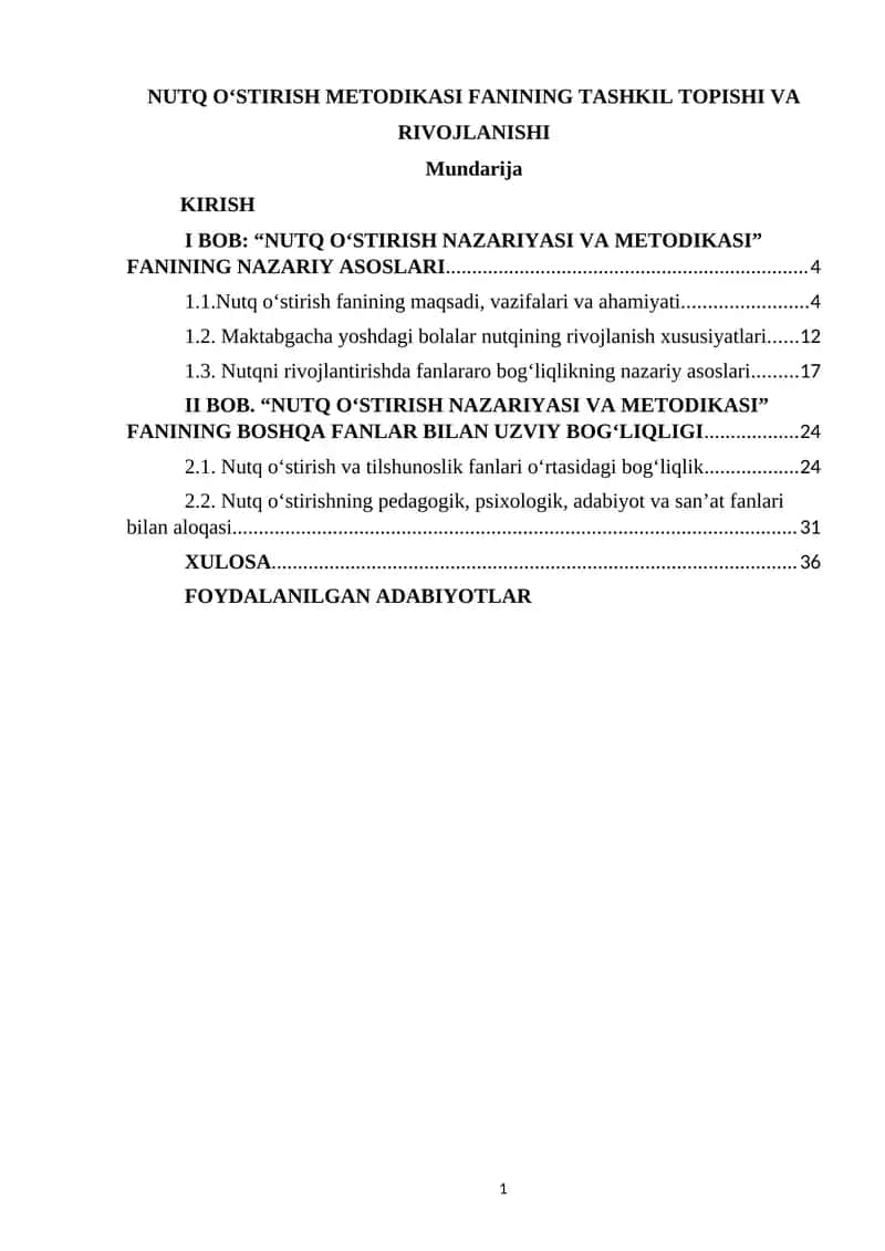 Nutq O‘stirish Metodikasi 1
