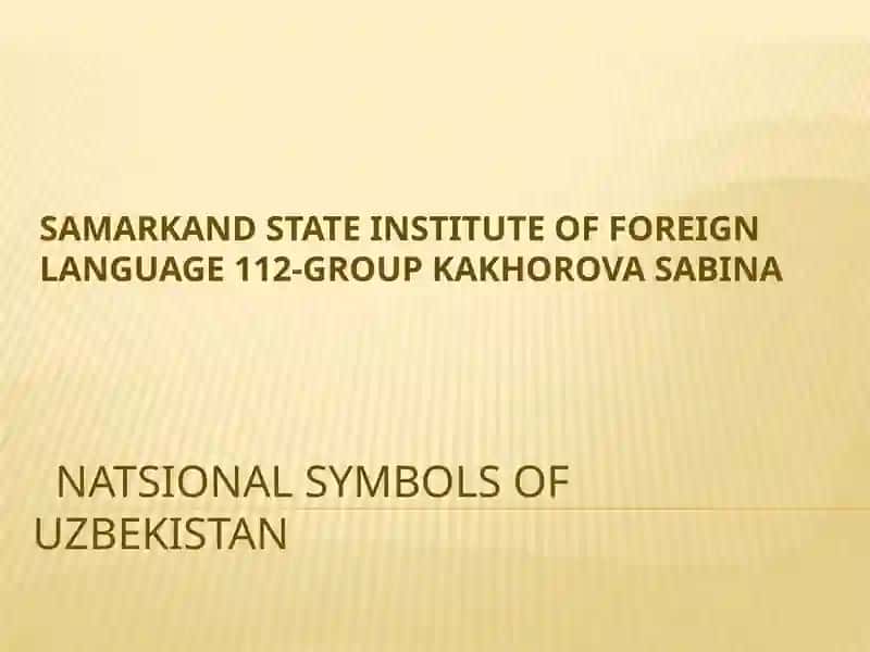 Natsionalsymbols of Uzbekistan