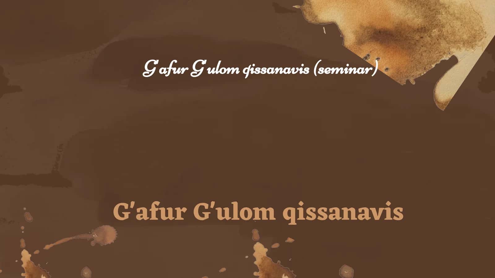 G'afur G'ulom qissanavis 1