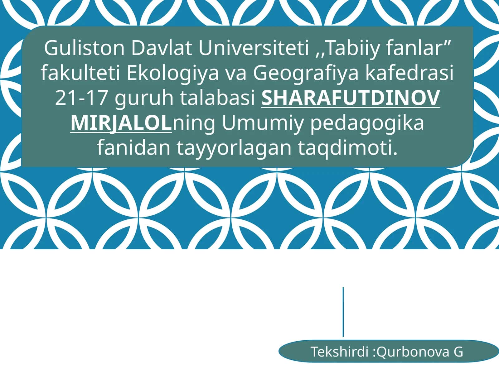Pedagogika fanining maqsad va vazifalari 1