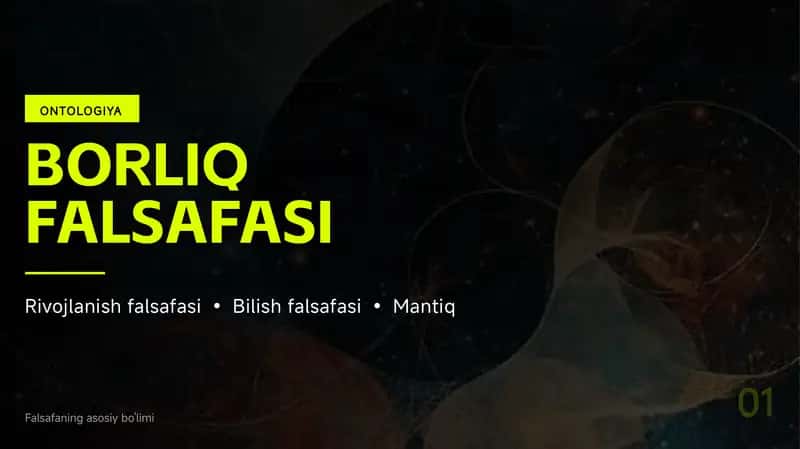 Borliq falsafasi (Ontologiya) 1