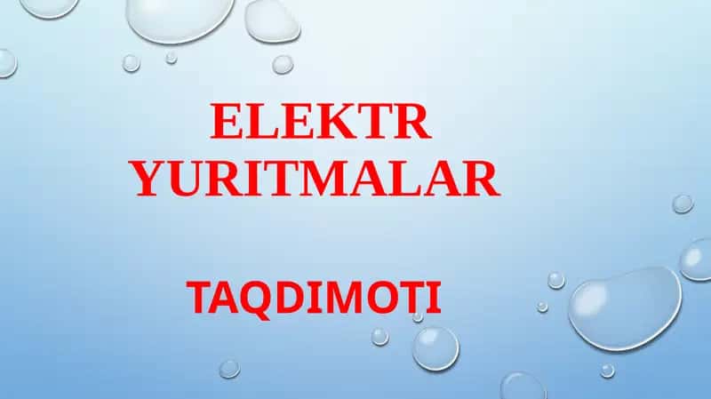 Elektr Yuritmalar 1