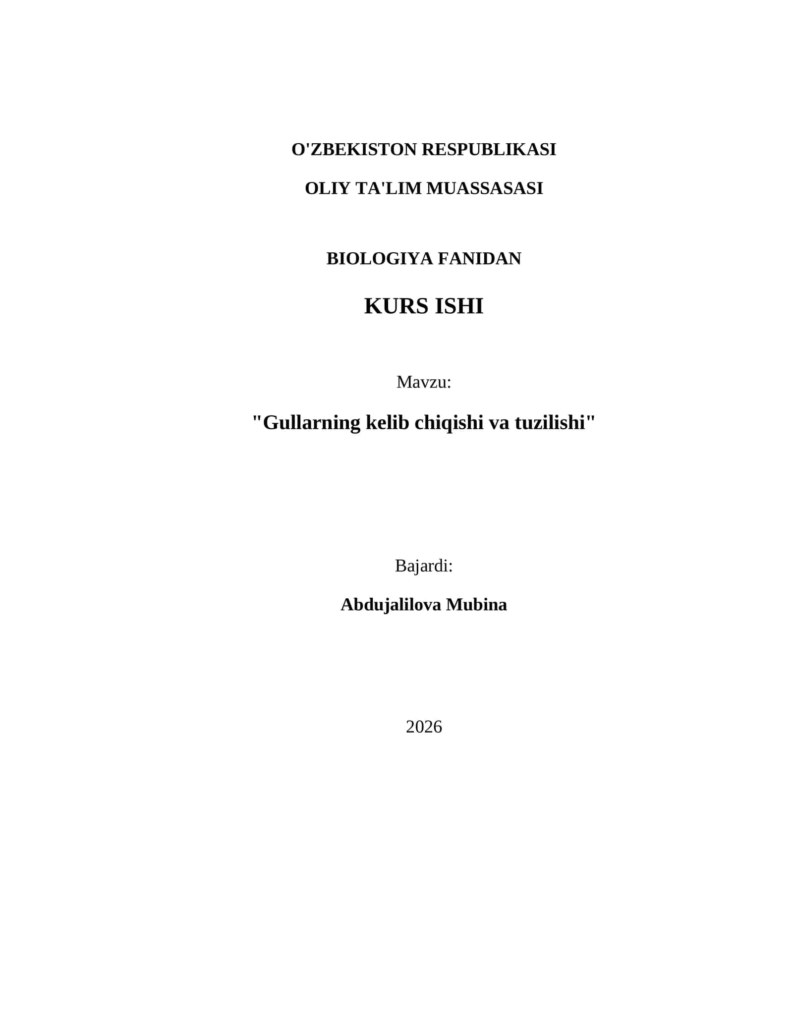 Gullarning kelib chiqishi va tuzilishi 1