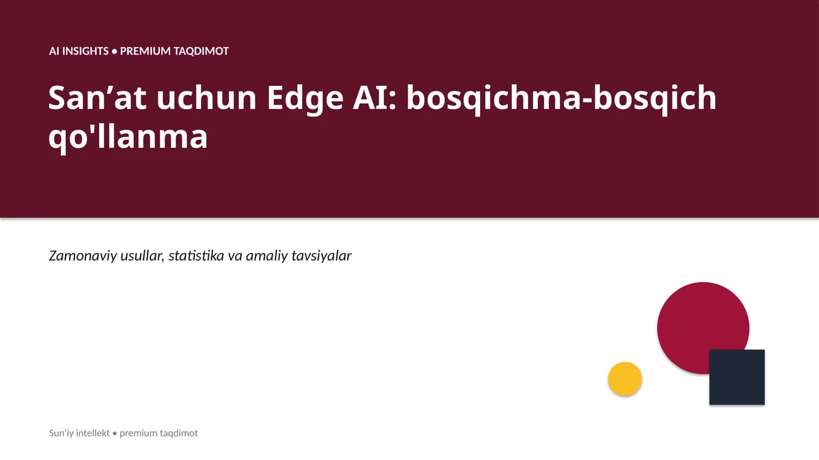 Sanʼat uchun Edge AI: bosqichma-bosqich qo'llanma 1