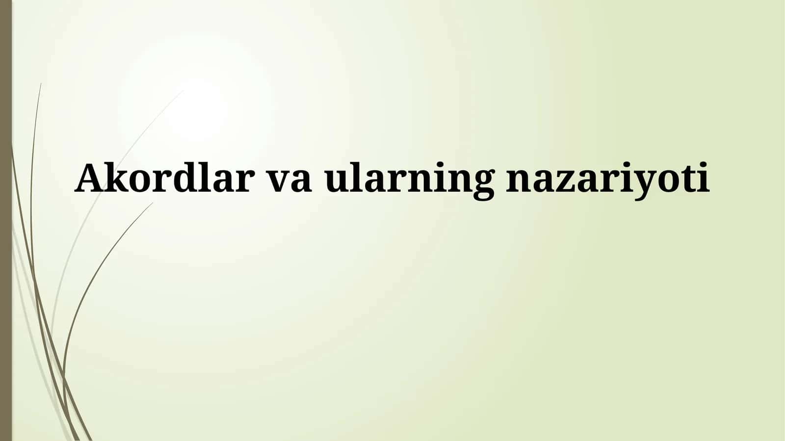 Akkordlar vaularningnazariyoti 1