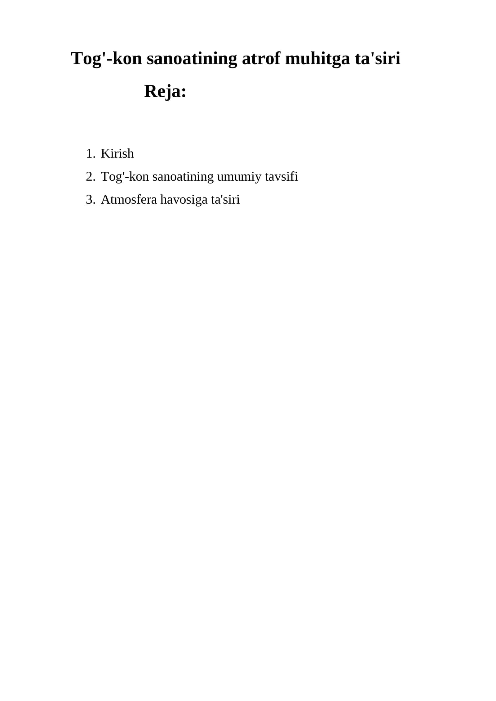 Tog'-kon sanoatining atrof muhitga ta'siri 1