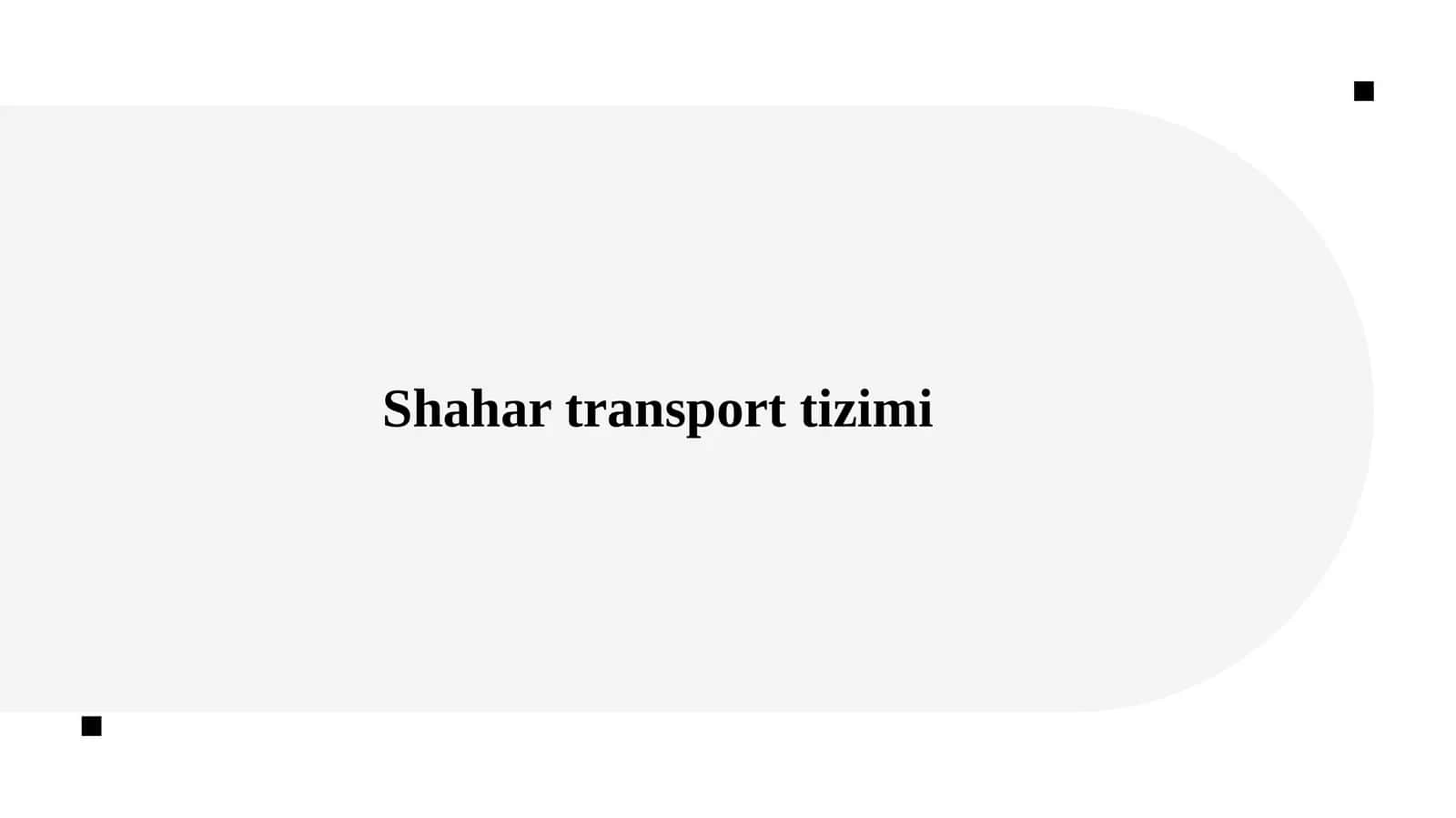 Shahar transport tizimi 1