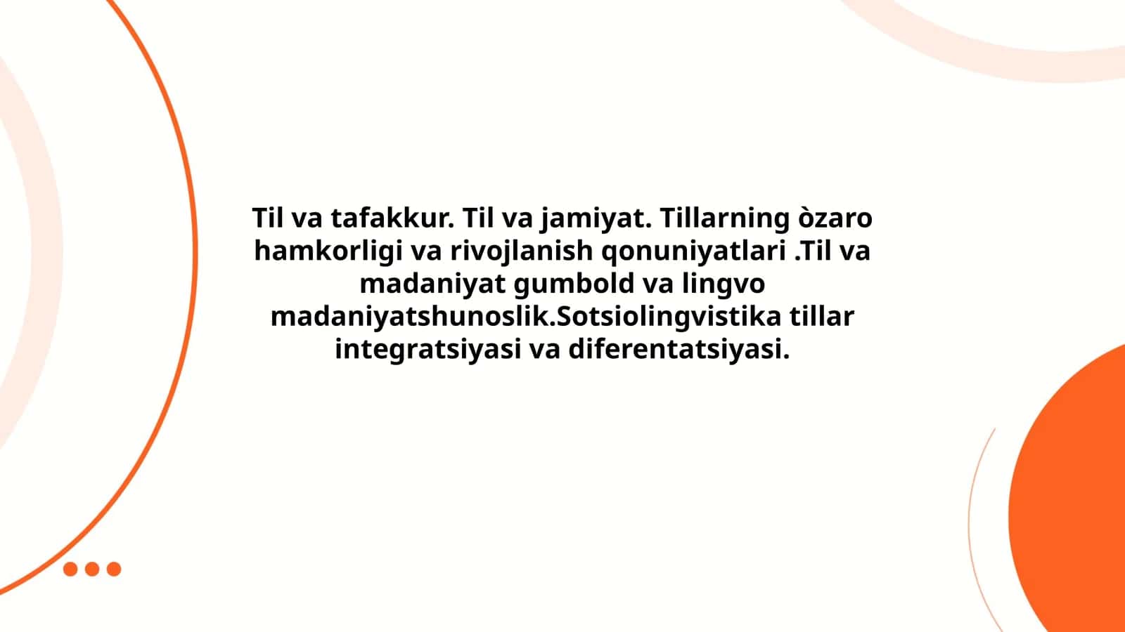 Tillar integratsiyasi va diferentatsiyasi 1
