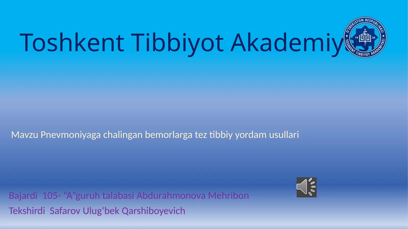 Pnevmoniyagachalingan bemorlargatez tibbiy yordam musullari 1