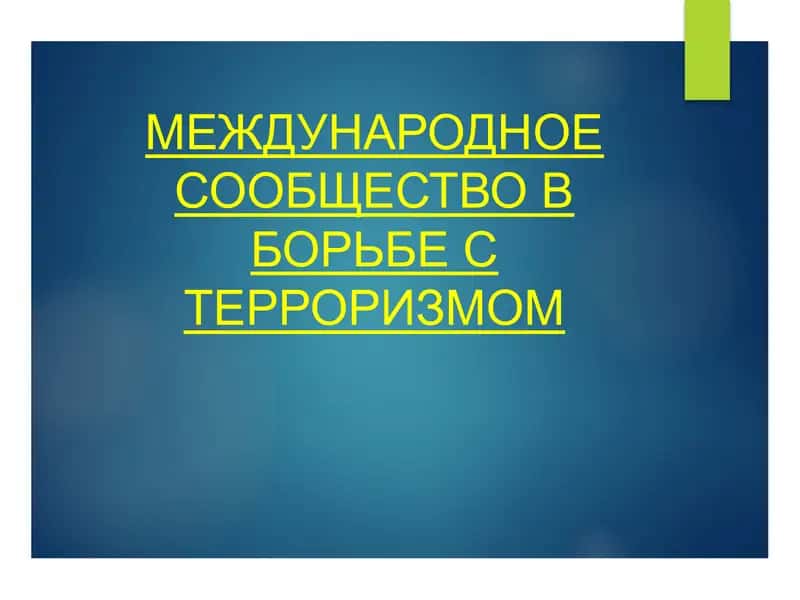 Международное сообщество в борьбе с терроризмом 1