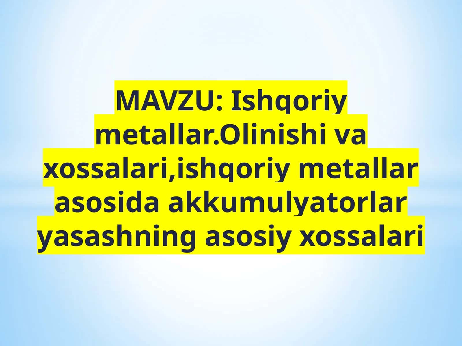 Ishqoriy metallar 1