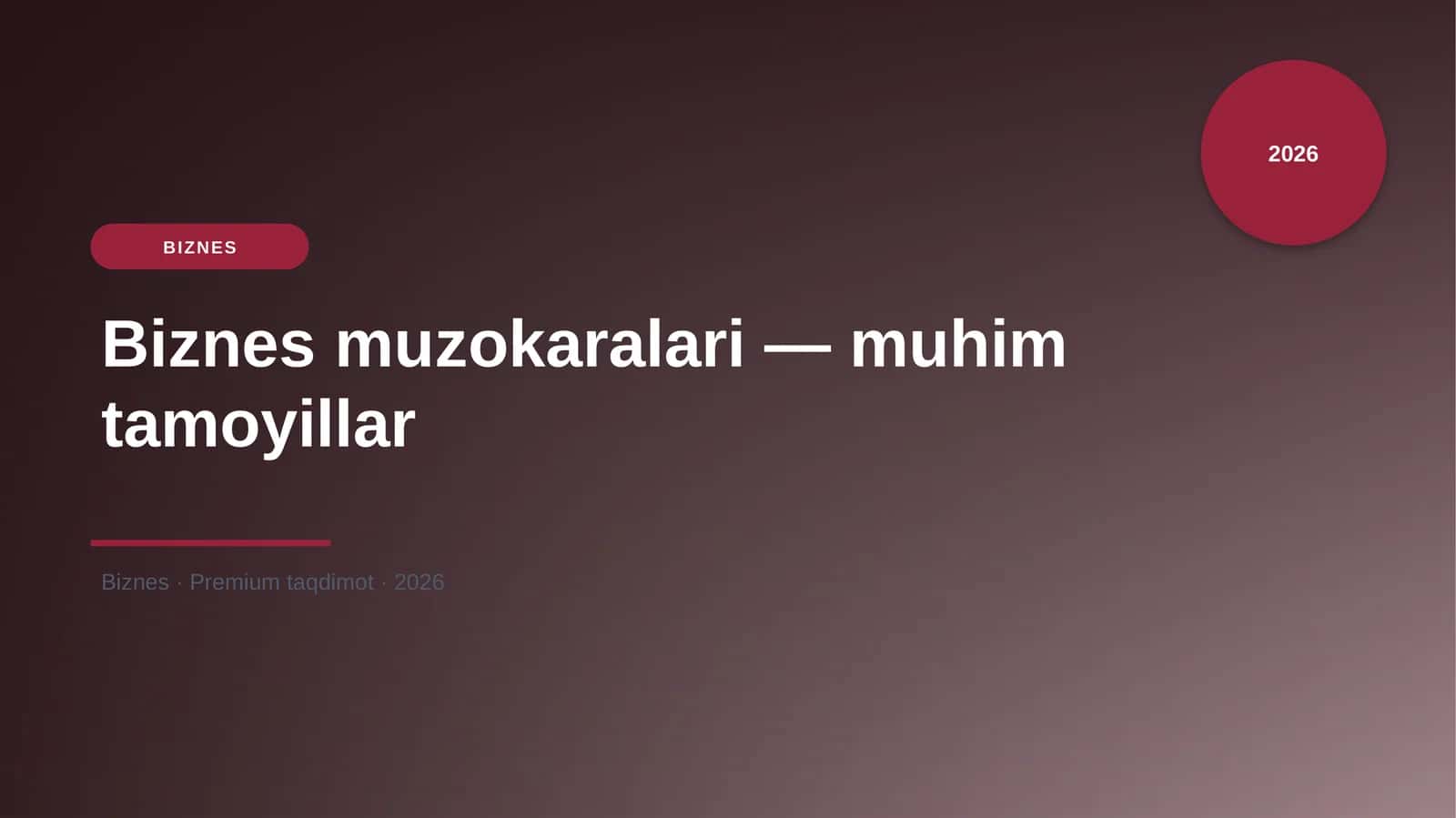 Biznes muzokaralari — muhim tamoyillar 1