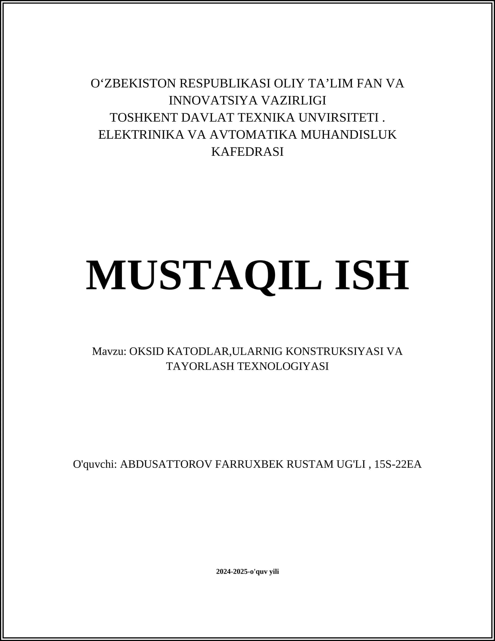 OKSID KATODLAR 1