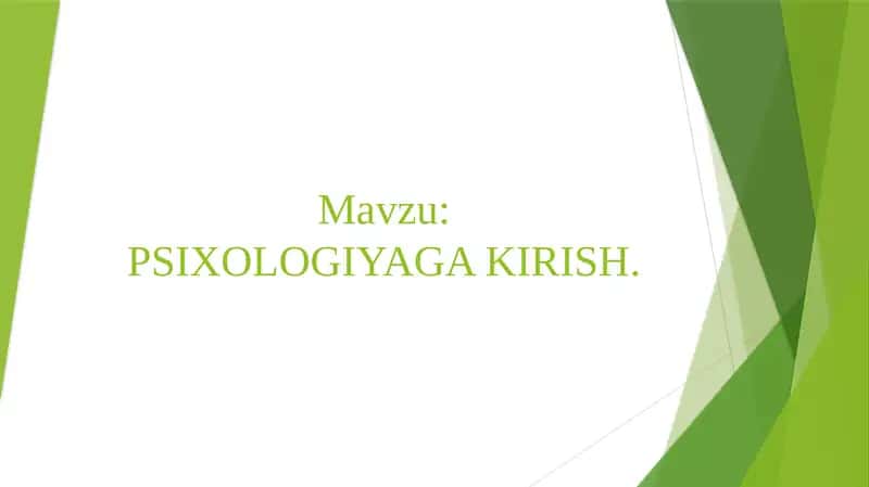 PSIXOLOGIYAGA KIRISH 1