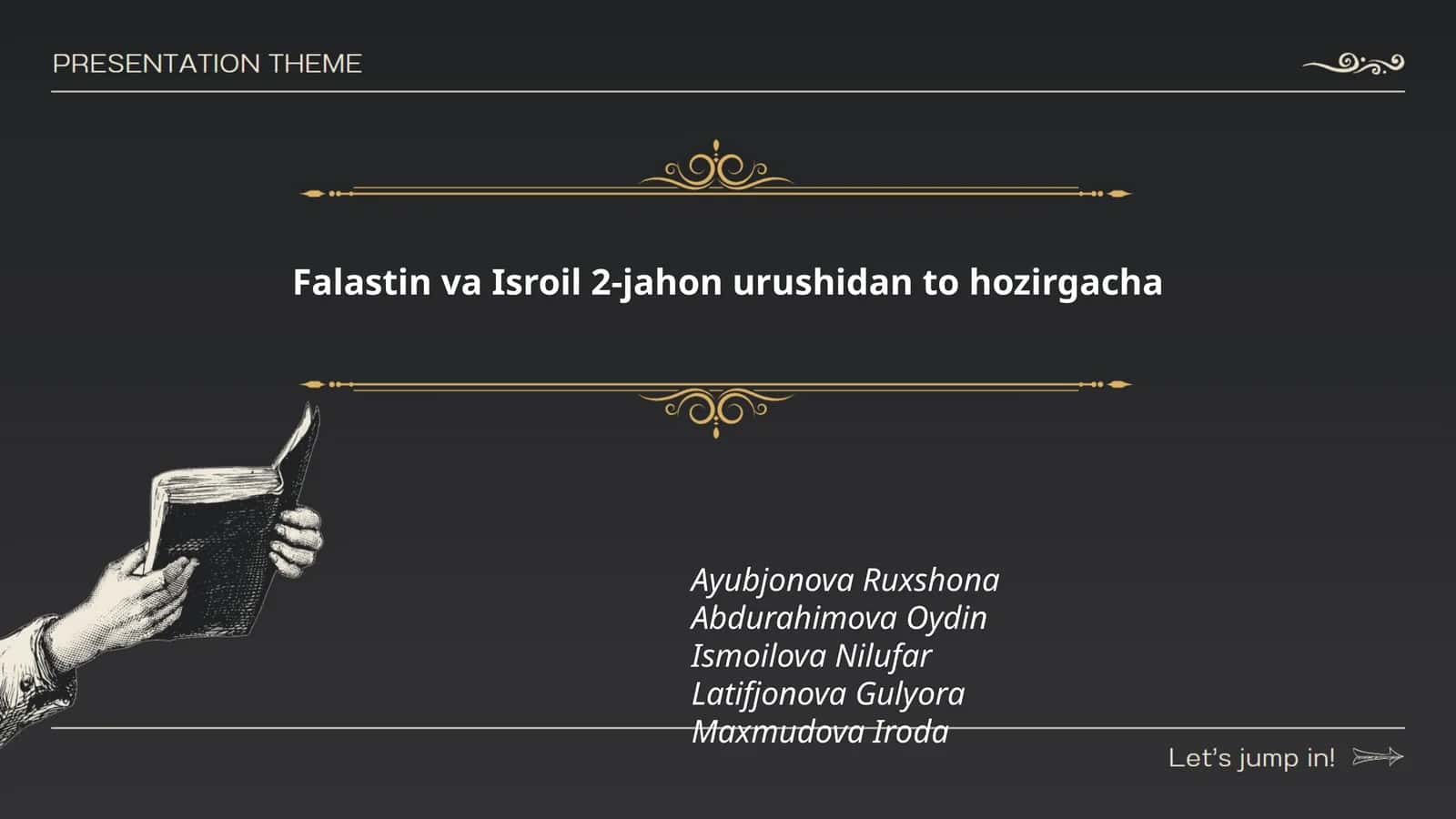 Falastin va Isroil 2-jahon urushidan to hozirgacha 1